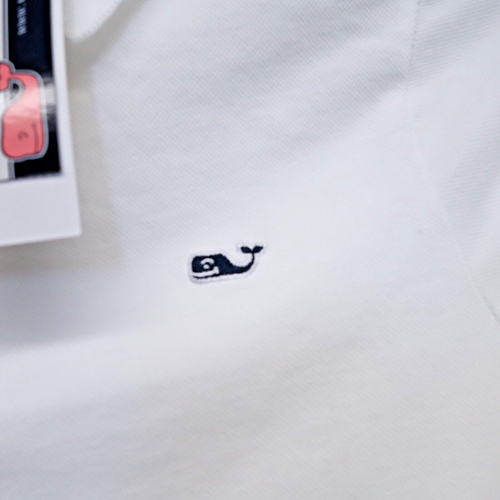 Vineyard Vines White Short Sleeve Classic Stretch Pique Polo T Shirt Size 7 - Picture 6 of 9