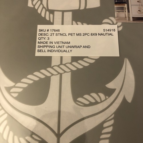 Martha Stewart Crafts Wall Stencil  Anchor Rope Brand Designs 8 X 9 Paint - Picture 3 of 4