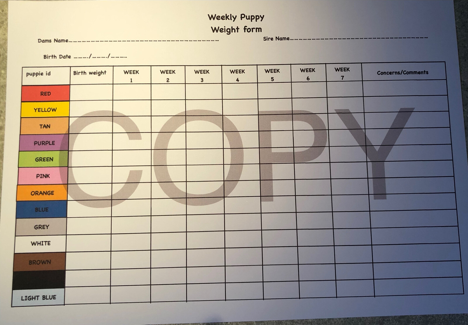 PUPPY/KITTEN WHELPING/ BIRTHING/ LITTER BREEDER RECORD FORMS/CONTRACTS