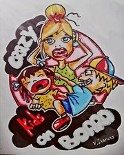 Car Stickers Crazy Kids On Board Handmade And Funny #ArtbyVilly