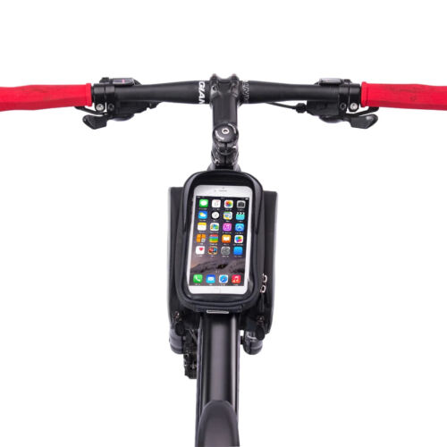 New Bike Front Frame Bag Bicycle Top Tube Handlebar Phone Bag Double Zipper Bag - Picture 2 of 7