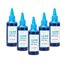 CISinks Premium DTF Ink Bottle Refill Set 500ML, Compatible w/ DTF Film-Cyan