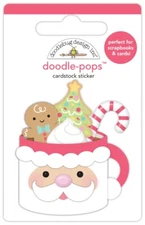 Doodlebug Doodle-Pop 3D Sticker Christmas Cocoa Santa Mug Cookies Whip Cream