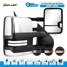 Chrome Tow Mirrors Smoked Switchback For 2007-2014 Chevy Silverado Gmc Sierra