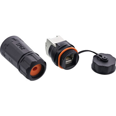 Patchkabelbuchse Set RJ45 Cat.6A, wasserdicht IP68, für industrielle Anwendungen