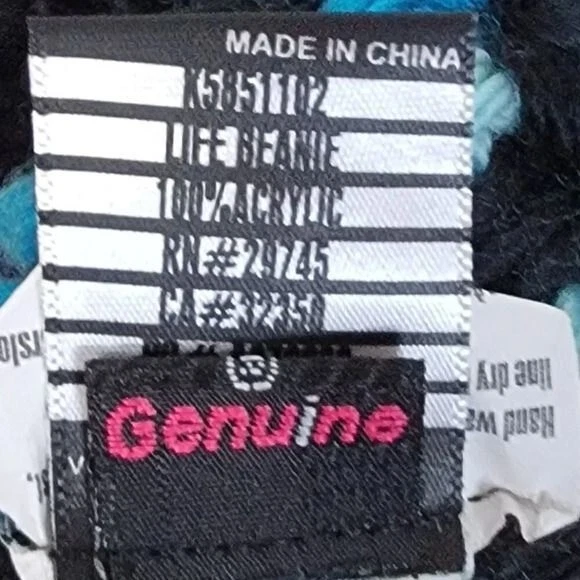 VOLCOM Men Womens Unisex Black Purple Blue Earflap Knitted Winter Hat Punk Skate - Image 3 of 3