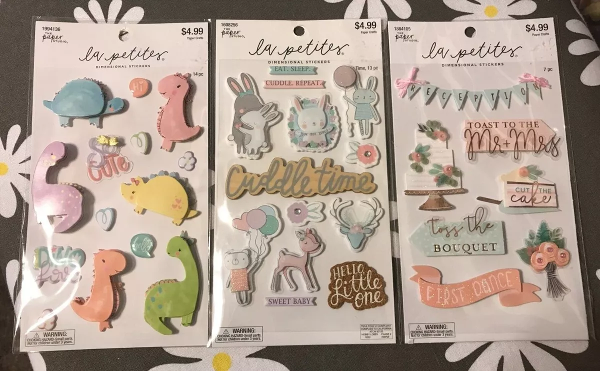 The Paper Studio - La Petites Dimensional Stickers - Baby, Marriage,  Dinosaurs