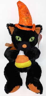 Sugarloaf Toys 16  Black Cat Witch Plush Halloween Candy Corn Eco Friendly NWT