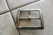 VINTAGE NOS JAY PEE SOLID BRASS CHROMED 1 3/4" REPLACEMENT SILVER BELT BUCKLE
