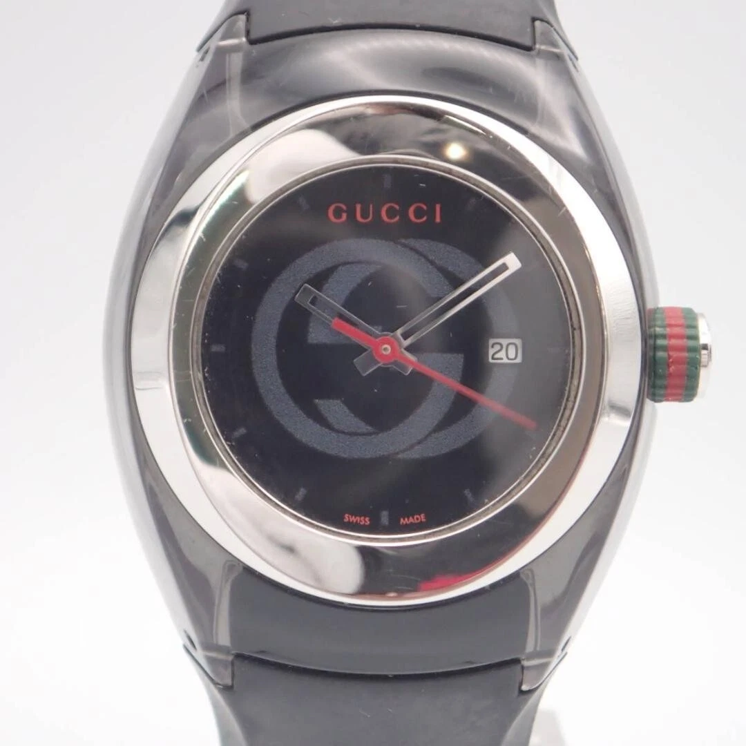 Montre bracelet à quartz unisexe noire Sherry Line Japon GUCCI Sync 137,3 YA137301 36 mm
