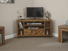 Traditional Mango Jakarta Corner TV Unit Living Room Storage