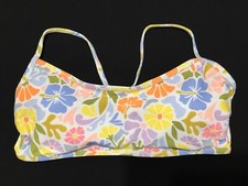 Wild Fable Size XS 0-2 Floral Square Neck Long Waist Tie Bralette Bikini Top