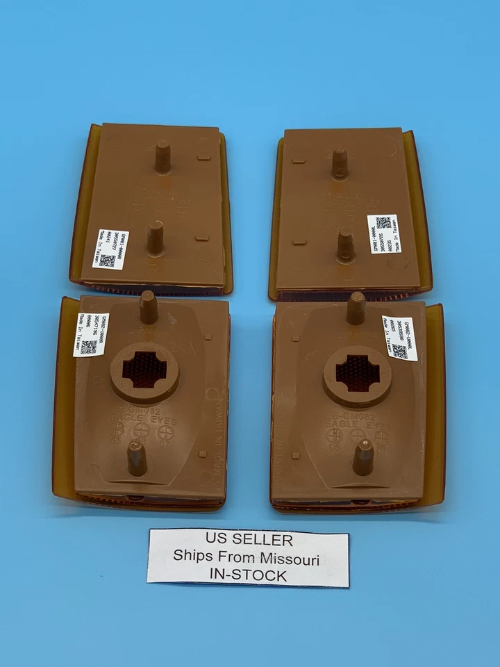 Front Side Marker Lights SET for 1988 - 1993 Chevy Truck Pickup C1500 Kit Lamp 4 - Image 2 of 4