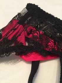 Agent Provocateur Maddy Bra 32DD Medium AP 3 Suspender Brief Black Pink Lace BN