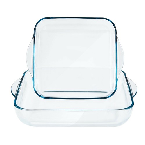 Glass Baking Dishes for Oven, Casserole Dish Set, Square Ovenware, Set of 2 - Picture 4 of 7