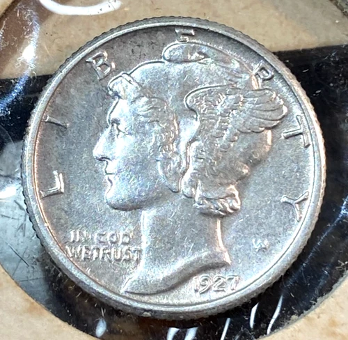 1927 Mercury Dime Nice White Borderline Unc. Nearly FB CHRC