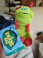 Disney Store Pixar Bug's Life Bean Bag Beanie Plush Heimlick Caterpillar Tags