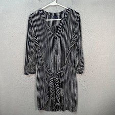Gap Womens Size XS Striped Navy Blue & White Button-Down Dress Rayon