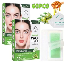 Wax Strips Hair Removal Waxing Strips Facial Wax Strips Women - 60 Patches