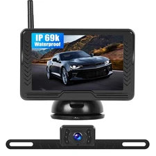 Wireless Backup for Car 5 Inch Monitor Digital Signal Stable Rear View Night ...