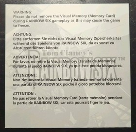 Tom Clancy's Rainbow Six - Anleitung Mit Fehldruck! (Sega Dreamcast)