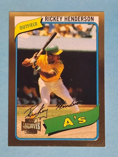 2001 Topps Archives Rookie Reprints GOLD Rickey Henderson Athletic's A's #11 ⚾