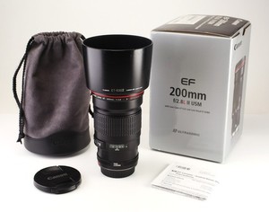 Canon EF 200mm F2.8 L II Macro USM AF Prime Lens Boxed Front & Rear Caps & Hood
