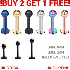 Ball Labret Monroe Nose Tragus Lip Stud Ear Bar Helix Cartilage Piercing 4mm 5mm