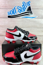 NIKE JORDAN 1 LOW YOUTH CLEAT GYM RED/BLACK/WHITE HF6885-601 SIZE 3.5Y NIB