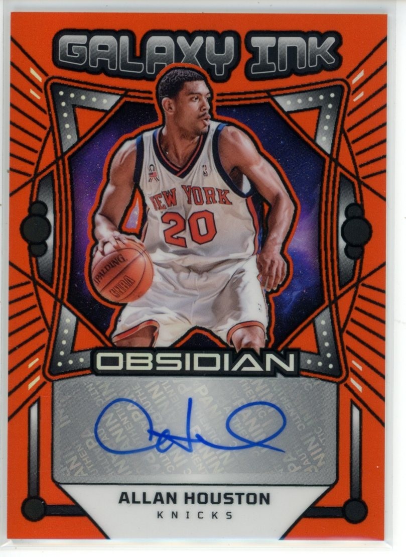 2024-25 Panini Obsidian Allan Houston Galaxy Ink Orange Flood Auto /99