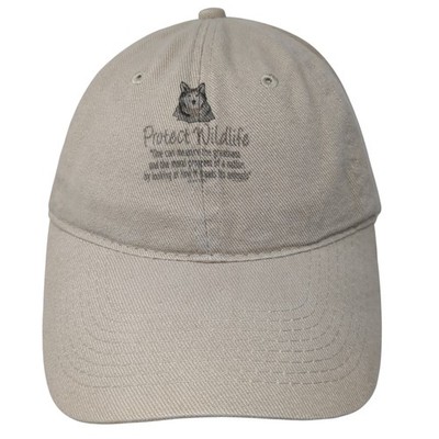 Protect Wildlife Baseball Cap Beige One Size Adjustable Vented Holes Otto