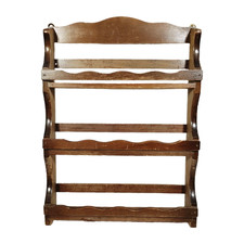 Vintage Wood 3 Tier Wall Spice Rack Shelf Farmhouse Cottagecore Grannycore