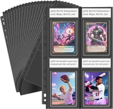Top Loader Sleeves 4 Pocket, 20 Pack Toploader Binder Pages for 3x4 Baseball ...