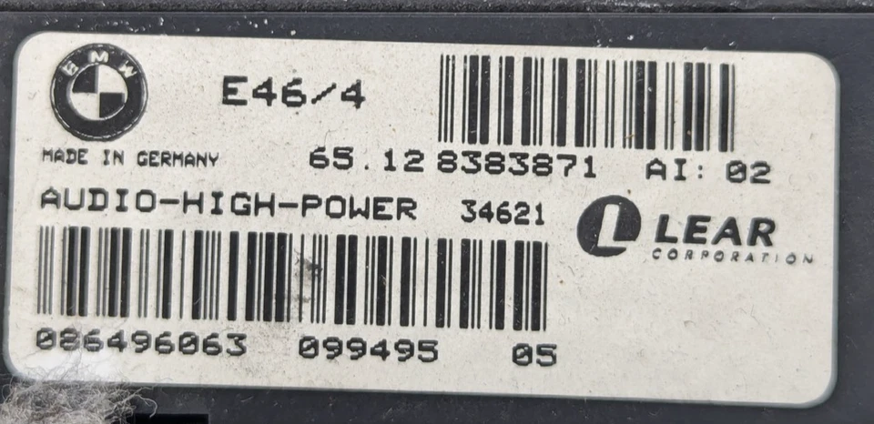 BMW 325i E46 2004 2005 amplificador Lear OEM alta potencia Foto 2 de 4