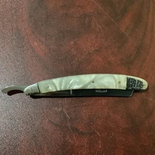 (3q)Pride Cutlery German Surgical Steel Mother/pearl Straight Edge Razor S/pics