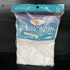 Vintage Owen Cotton Thermal Knit Receiving Blanket White 30x30in USA New Sealed