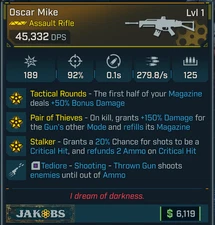 Borderlands 4 • MODDED • Oscar Mike AR Level 1 • 45k DPS • PS PC XB