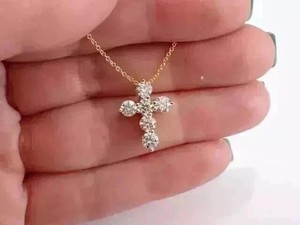 Authentic 1 Ct Round Cut Moissanite Butterfly Shape Womens Pendant 14K Yellow Gold Plated