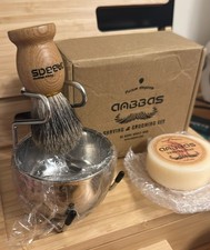 Anbbas Badger Hair Shaving Brush with Wood Handle,Goat Milk Shaving Soap 100g,St