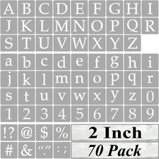 2 Inch Alphabet Letter Stencils for Painting - 70 Pack Letter and Number Stencil