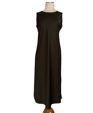 Uniqlo Green Dress Sleeveless Midi Satin Shine Style Women's Size Medium