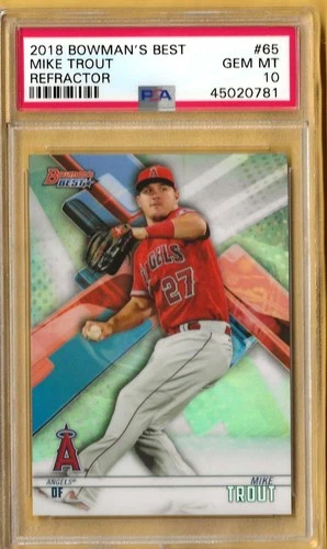 MIKE TROUT 2018 BOWMAN's BEST refractor #65 PSA 10