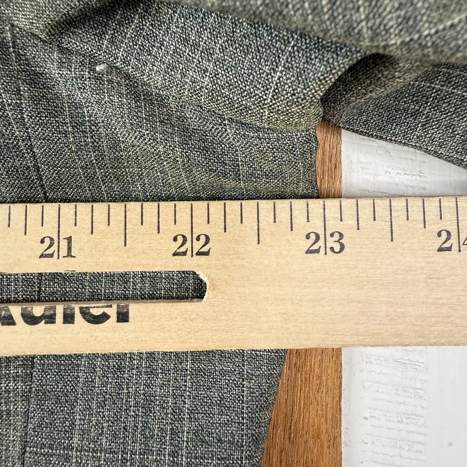 Ermenegildo Zegna Suit Mens 44L Green Checkered Plaid 2 Button Wool Canvas VTG - Image 3 of 4