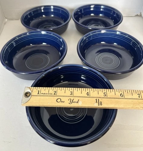 Set Of 5 Vintage Fiestaware Cobalt Blue Fruit Bowls- Fiesta