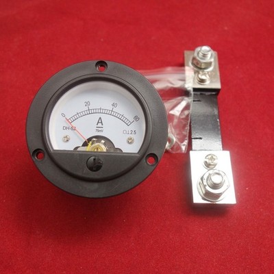 DC 0-60A Round Analog Ammeter Panel Meter Slide. 66.4mm DH52 with shunt #iw