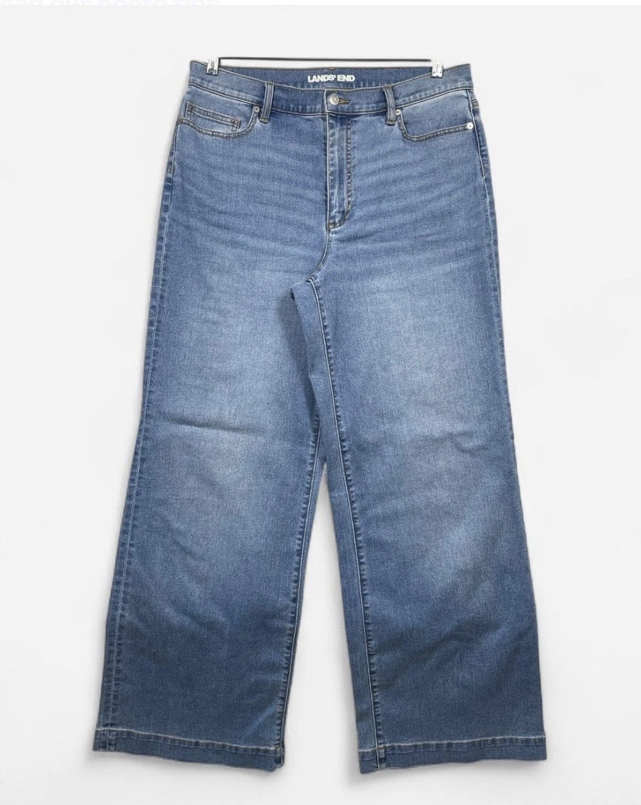 Pantalon Jean Femme Lands' End Taille 8 - Coupe Boot Cut, 98% Coton, Occasion Excellent état