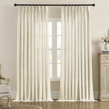 Extra Wide Pinch Pleated Semi Sheer Curtains 84W X 108L Inches, Extra Long Light