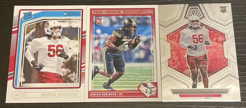 2024 Panini 3 Card Lot Arizona Cardinals RC Darius Robinson