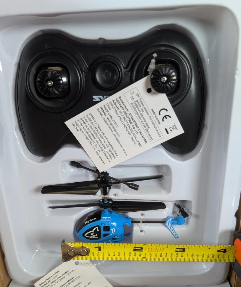 SYMA S100 Mini RC Helicopter with Gyro Stabilizer, Altitude Hold, 3.5 Channel... - Image 3 of 3