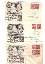 Australia 1950 100 Years on FDCs,cds MITCHAM, KENSINGTON GARDENS etc  (3)